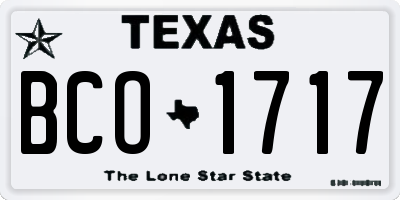 TX license plate BCO1717