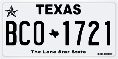 TX license plate BCO1721