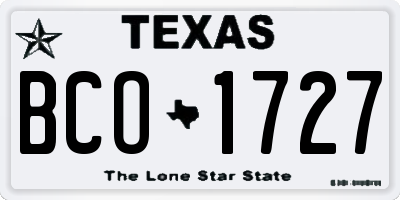 TX license plate BCO1727