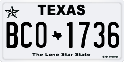 TX license plate BCO1736