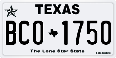 TX license plate BCO1750