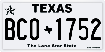 TX license plate BCO1752