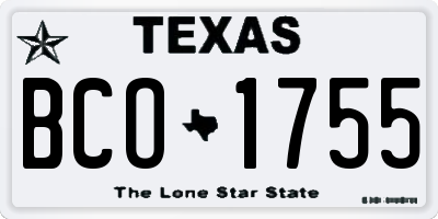 TX license plate BCO1755