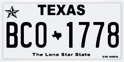 TX license plate BCO1778
