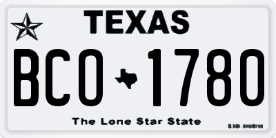 TX license plate BCO1780