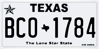 TX license plate BCO1784