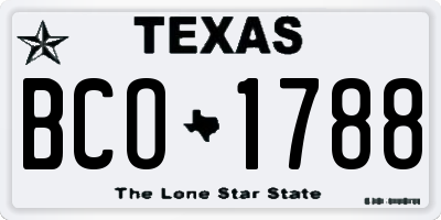 TX license plate BCO1788