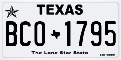TX license plate BCO1795