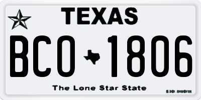 TX license plate BCO1806