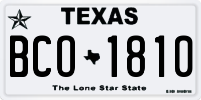TX license plate BCO1810