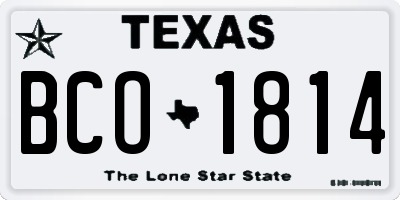 TX license plate BCO1814