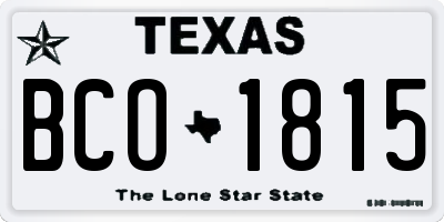 TX license plate BCO1815