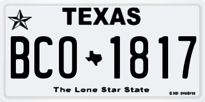 TX license plate BCO1817