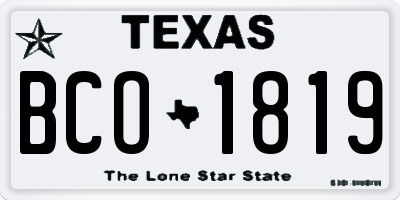 TX license plate BCO1819