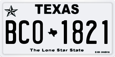 TX license plate BCO1821
