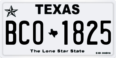 TX license plate BCO1825