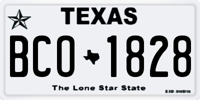 TX license plate BCO1828