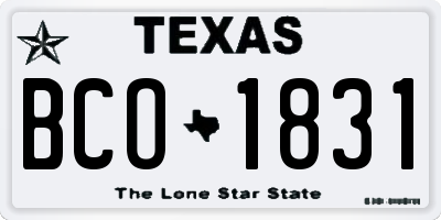 TX license plate BCO1831