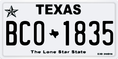 TX license plate BCO1835