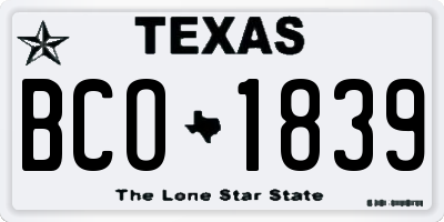 TX license plate BCO1839