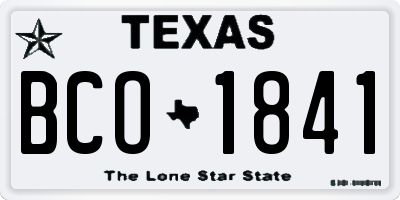 TX license plate BCO1841