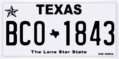 TX license plate BCO1843