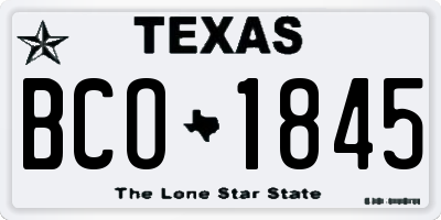 TX license plate BCO1845