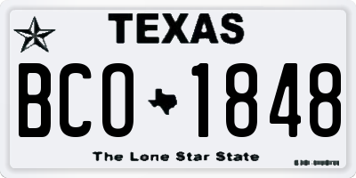 TX license plate BCO1848