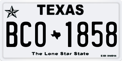 TX license plate BCO1858