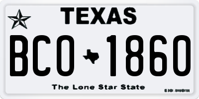 TX license plate BCO1860