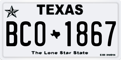 TX license plate BCO1867