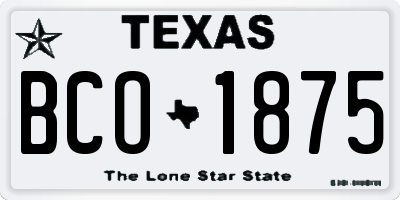 TX license plate BCO1875