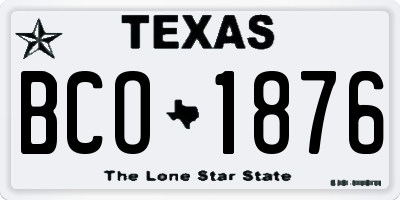 TX license plate BCO1876