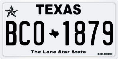 TX license plate BCO1879