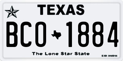 TX license plate BCO1884