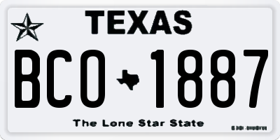 TX license plate BCO1887