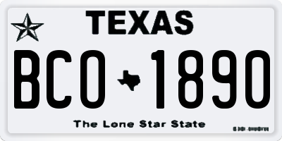 TX license plate BCO1890