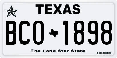 TX license plate BCO1898