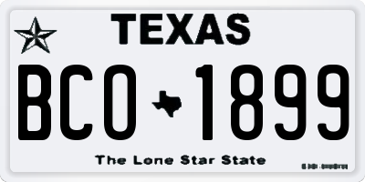 TX license plate BCO1899