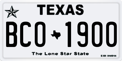 TX license plate BCO1900