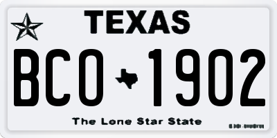 TX license plate BCO1902