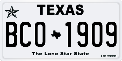 TX license plate BCO1909