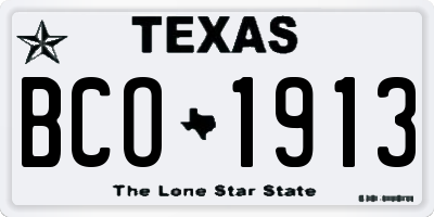TX license plate BCO1913
