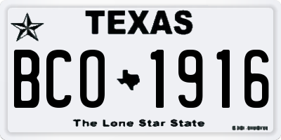 TX license plate BCO1916