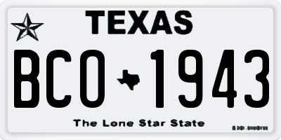 TX license plate BCO1943