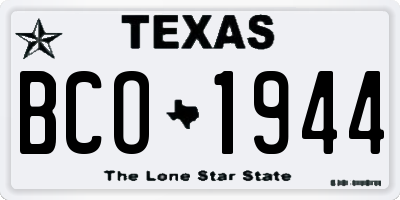 TX license plate BCO1944