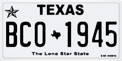 TX license plate BCO1945