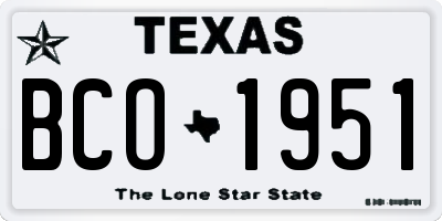 TX license plate BCO1951