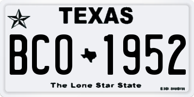 TX license plate BCO1952