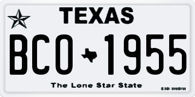 TX license plate BCO1955